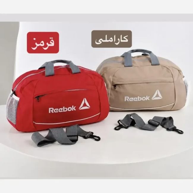 ساک ورزشی پارچه ای بند دار با سه جیب بیرونی ابعاد 45 در 25 در 15 سانتیمتر