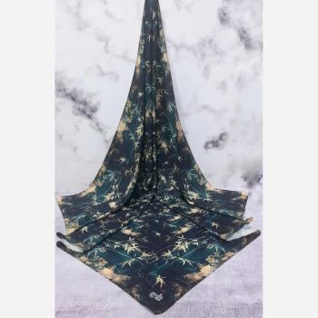 روسری نخ کاستوم طرح شهلا سه بعدی رنگ کله غازی کرم