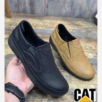کفش طبی مردانه مدل CAT چرم دوردوخت با زیره پلیمری بادوام و سبک
