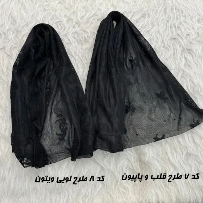 شال توری طرحدار نخی مناسب روزمره قواره 185 در 51 سانتی متر