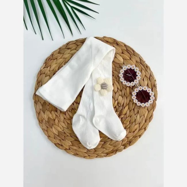 جوراب شلواری کبریتی بابونه دخترانه نوزادی پنبه ای نرم تا 7 سال