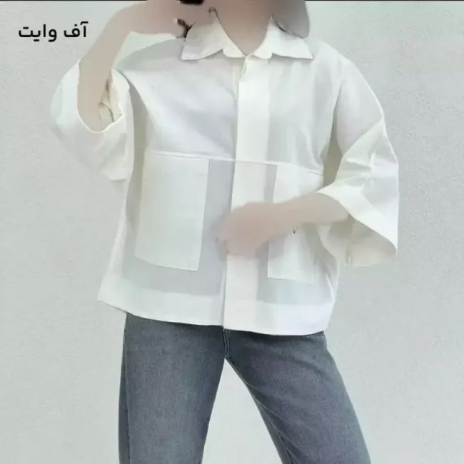 شومیز باکسی دوجیب لینن پنبه مدل دلبهار فری سایز