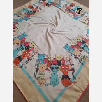روسری سوپرنخ دخترانه فانتزی دست دوز قواره 100