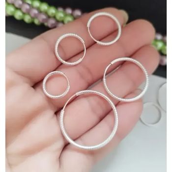گوشواره نقره زنانه حلقه ای عیار 925 تراش دار