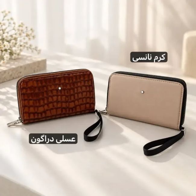 کیف مردانه چرم مصنوعی روزمره جا موبایل و جاکارتی