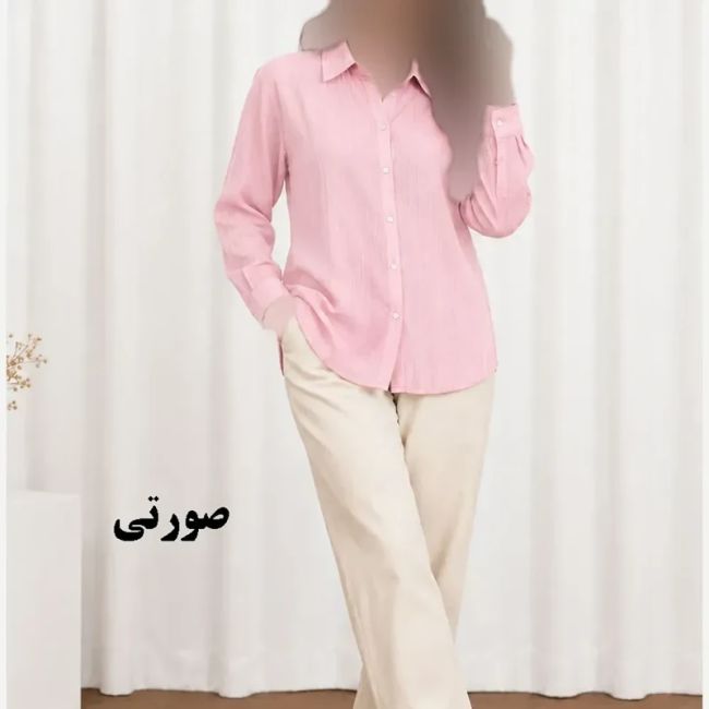 شومیز حریر شیشهای دکمهدار زنانه و دخترانه فری سایز مناسب تا سایز 50