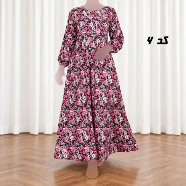 پیراهن ساحلی زنانه نخی طرح آیدایی فری سایز 38 تا 48 کمربندار