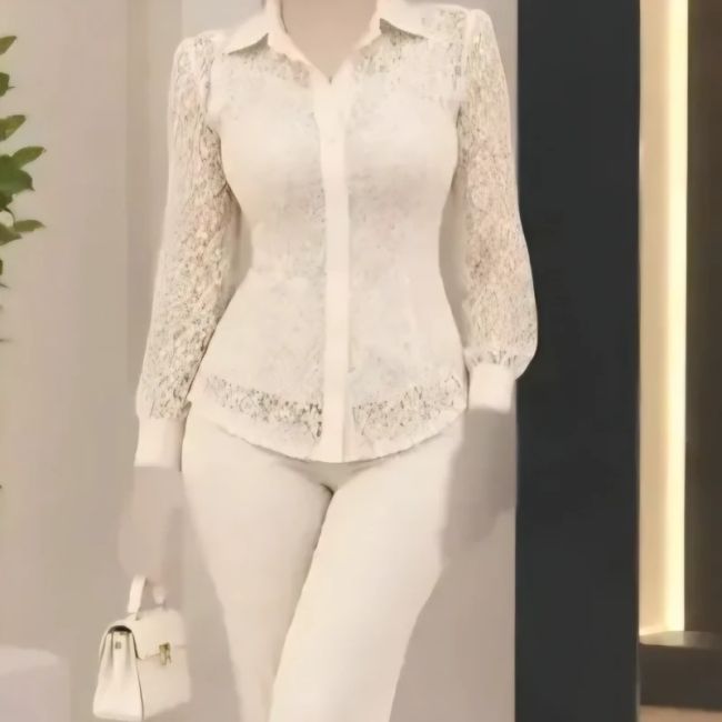 شومیز گیپور با پارچه ترک و خرج کار جولیا