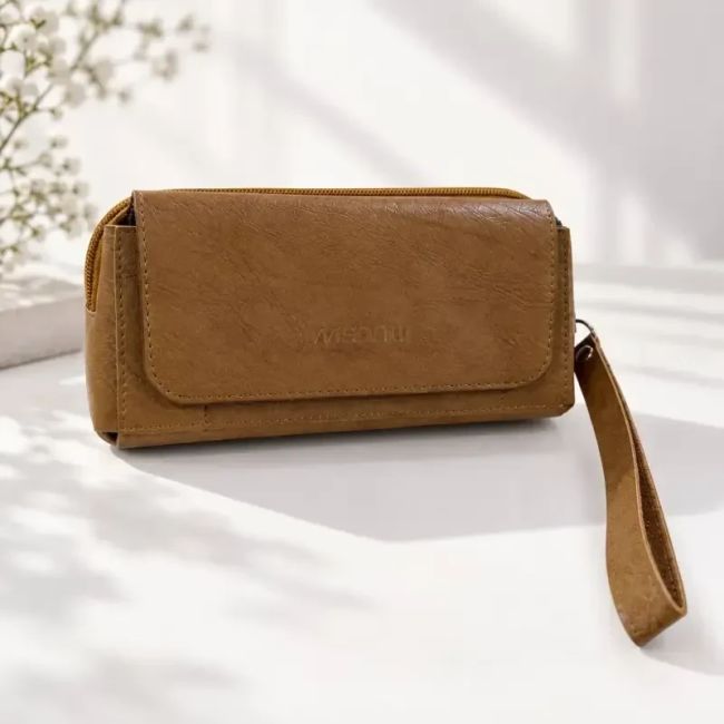 جاکارتی چرم مصنوعی زنانه مدل دکمه دار با 8 جیب داخلی