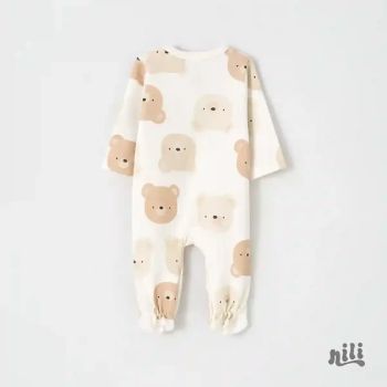 سرهمی نوزادی نخ پنبه طرح خرس کارامل