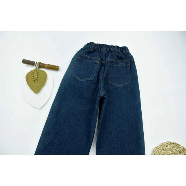 شلوار جین بگ بچه گانه آبی مناسب دختر و پسر 2 تا 7 سال