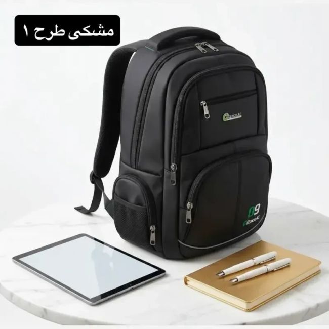 کوله پشتی برزنت فول آپشن جیب دار دارای پورت USB و هندزفری