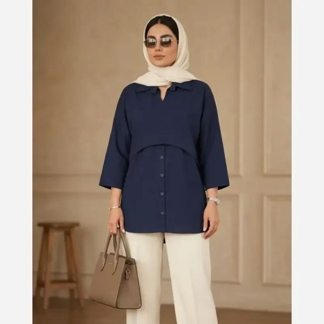 تونیک زنانه لینن مدل پری سایز 38 تا 48