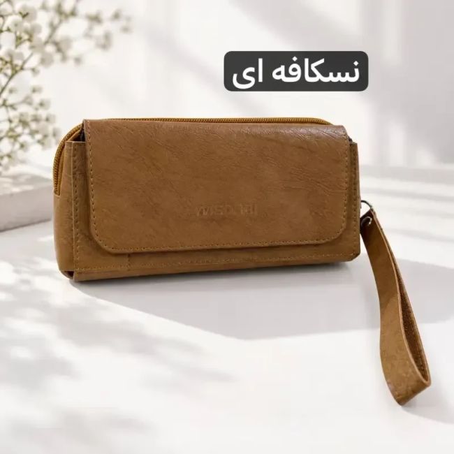 جاکارتی چرم مصنوعی زنانه مدل دکمه دار با 8 جیب داخلی