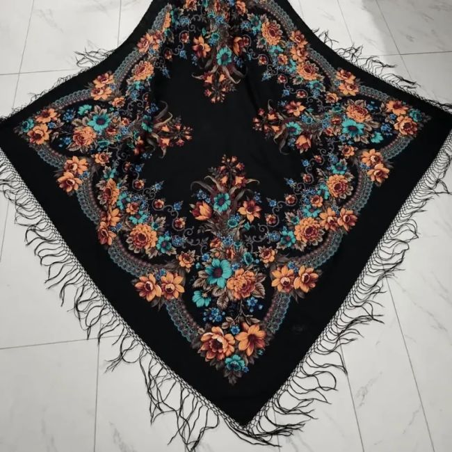 روسری ترکمنی پشمی اصل پاولوا پوزاد مدل مریم قواره 148x148