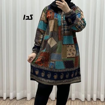 تونیک نخی وارداتی طرح چهل تیکه سایز بزرگ زنانه و دخترانه کد 1612