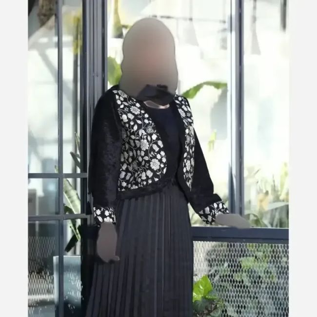 کت تک زنانه مخمل خرجکار هندی مدل نیلناز فری سایز