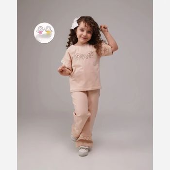 ست تیشرت و شلوار دخترانه تیپ لاکرا اعلا سایز 35 تا 50