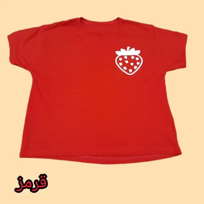 کراپ دخترانه طرح توت فرنگی صد در صد پنبه وارداتی (2)