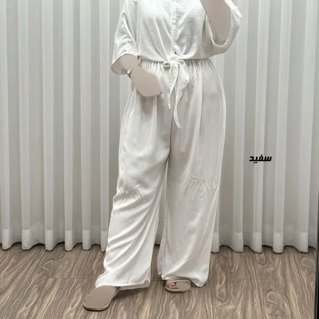 شلوار نخی زنانه راحتی فری سایز مناسب تا سایز 50 قد 107