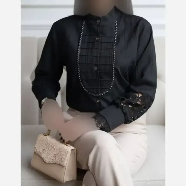 شومیز زنانه مدل آیجان جنس پارچه توکی درجه یک