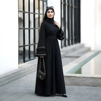 مانتو پیراهنی بلند دلتا کراش رنگ مشکی سایز 1 تا 3