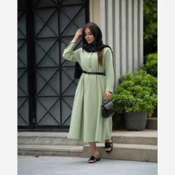 پیراهن زنانه مدل سولین جنس لینن سایز 38 تا 50 قد 125