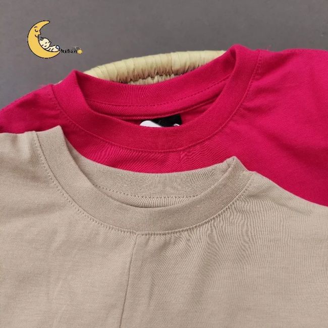 تیشرت کراپ گره ای آکو برای کودکان 2 تا 9 سال در رنگهای سرخابی و کرم
