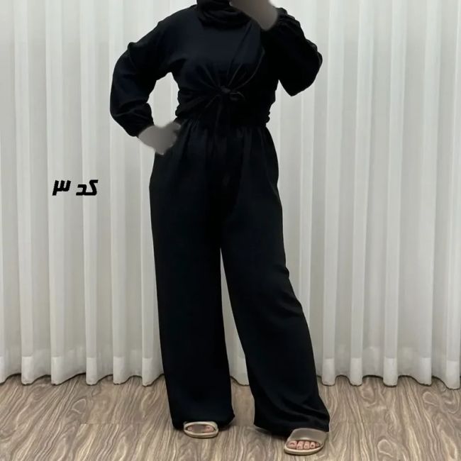 ست شومیز نخی و شلوار ابرباد زنانه فری سایز مناسب تا 46