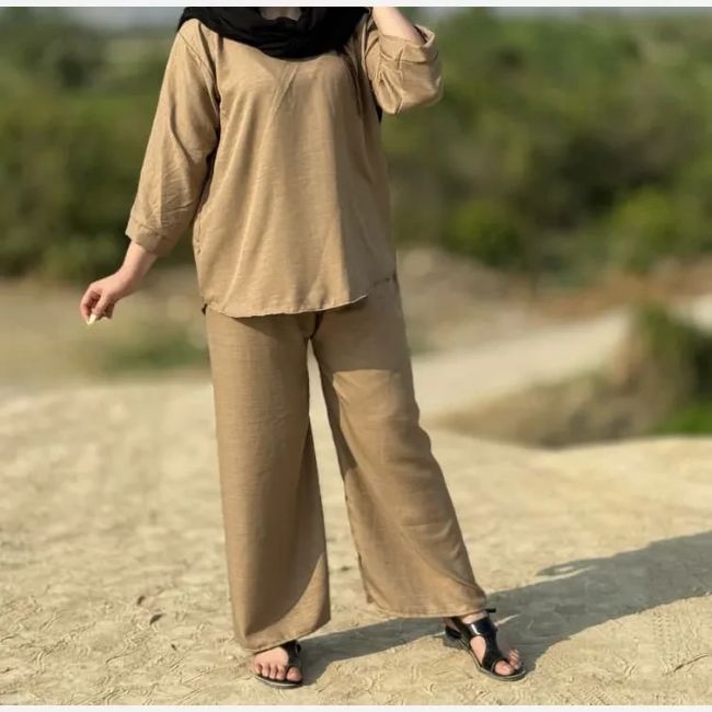 ست بلوز شلوار صوفیا فری سایز زنانه مناسب تا سایز 50 چهارفصل شیک و راحت بدون آبرفت و رنگ رفت