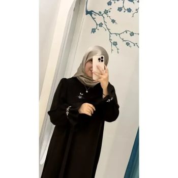 مانتو عبایی مدل آرام جنس الیزه درجه یک قد 140