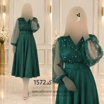 تونیک مجلسی لیبرا جنس غواصی کمربند دار و مروارید پانچی