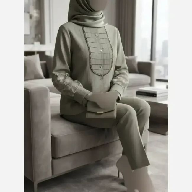 شومیز زنانه مدل آیجان جنس پارچه توکی درجه یک