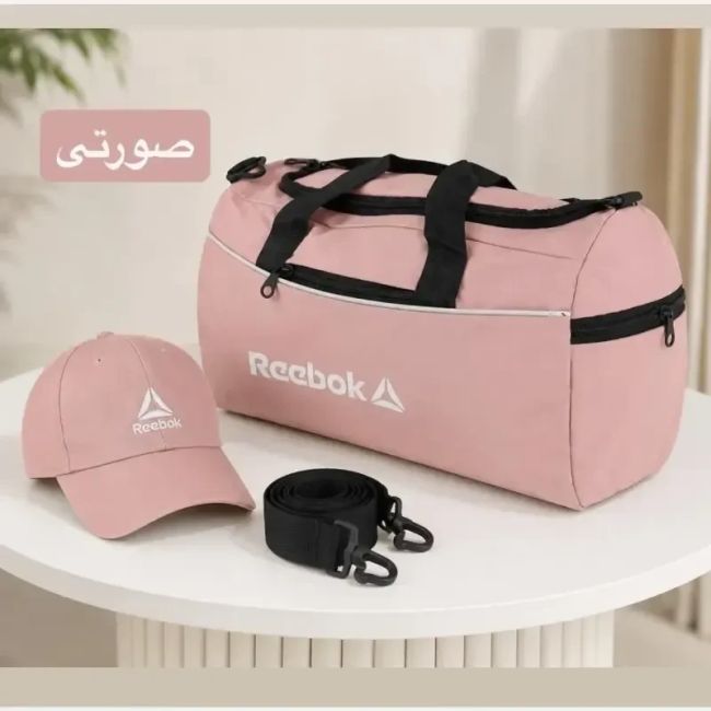 ساک ورزشی پارچه ای بند دار با سه جیب بیرونی ابعاد 45 در 25 در 15 سانتیمتر