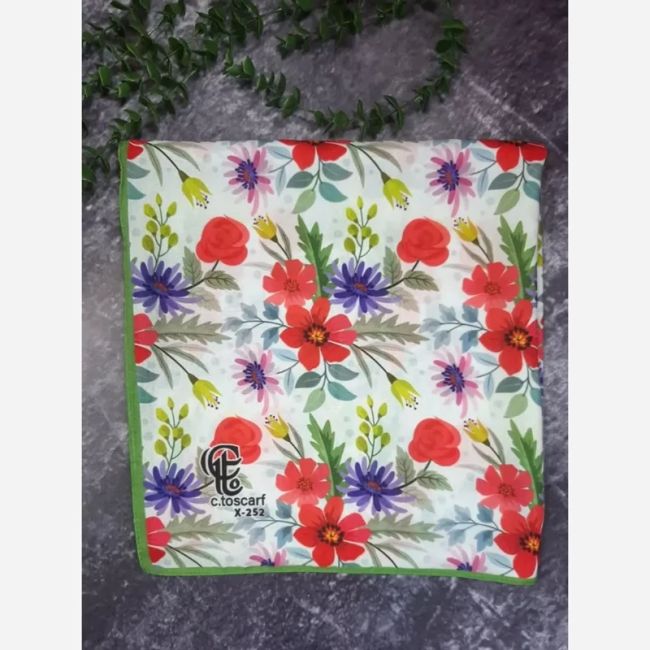 روسری مجلسی طرح گلناز قواره بزرگ 140 سانتیمتر نخ کاستوم سیتو
