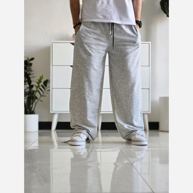 جاگر کلوین کلین اسلش ملانژ دمپا گت دار مناسب آقا و خانم سایز XXL و XXXL طوسی مشکی برفی