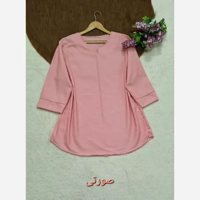 شومیز نخی ساده و دیپلمات یقه کوبایی زنانه فری سایز