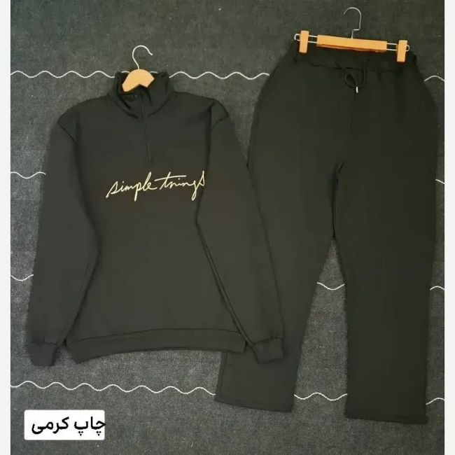 ست هودی شلوار دورس تو کرکی نیم زیپ مردانه