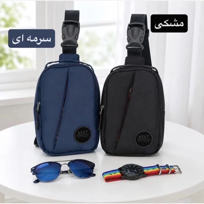 کیف مردانه اسپرت و روزمره پارچه ای زیپ دار کد 7201