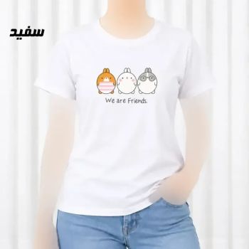 تیشرت زنانه نخ پنبه مدل Friends فری سایز مناسب تا سایز 44