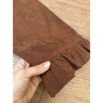 ست شومیز لینن کرکی و شلوار مخمل کبریتی دخترانه سایز 4 تا 9 سال