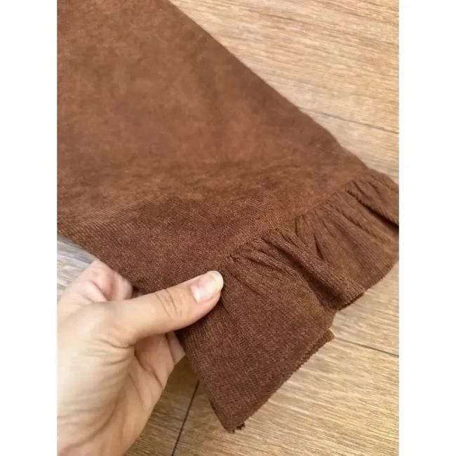 ست شومیز لینن کرکی و شلوار مخمل کبریتی دخترانه سایز 4 تا 9 سال