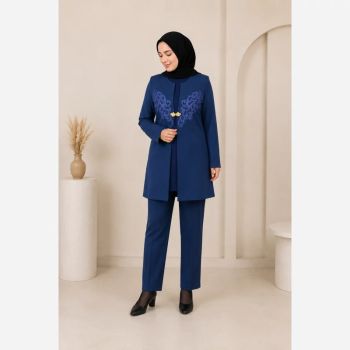 کت شلوار زنانه سه تیکه همراه با تاپ کد27270