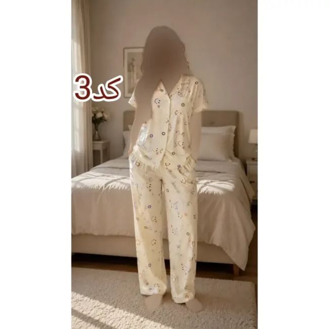 ست لباس راحتی نخی موسلین وارداتی طرح پینترستی مناسب سایز 36 تا 46