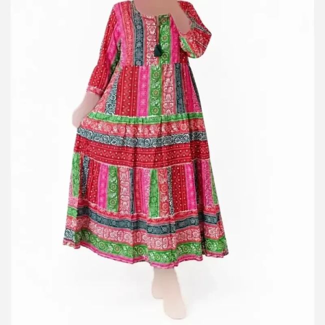 کرتی هندی سنتی قد 140 سایز 42 تا 52