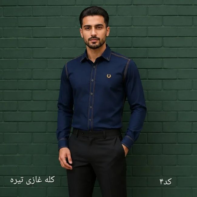 پیراهن مردانه بنگال کشی اندامی رنگی آستین بلند سایز L تا 2XL