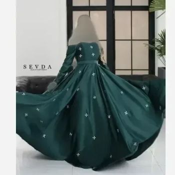 ماکسی ساتن آمریکایی سنگ دوزی شده سایز 38 تا 48