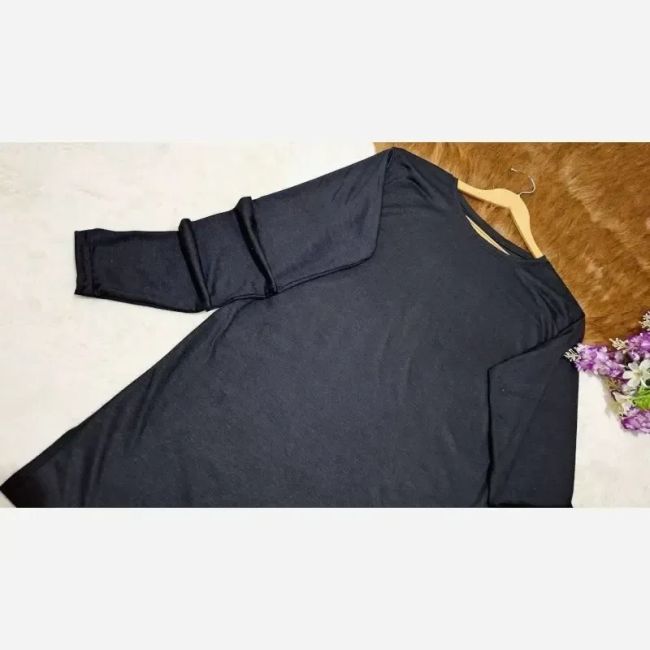زیر سارافونی آستین دار نخی اسپان رنگ مشکی سایز 1 و 2