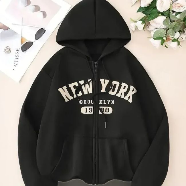سویشرت new york داخل کرکی فری سایز