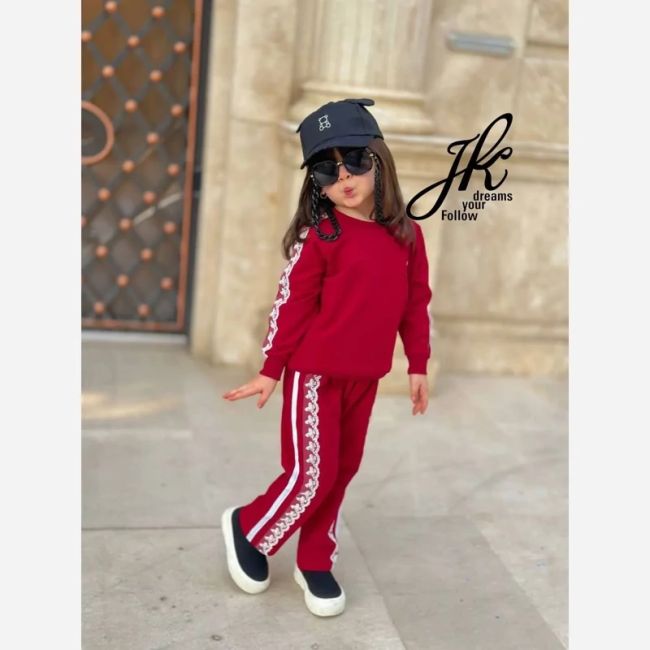 بلوز و شلوار دخترانه دورس پنبه لاکرا مناسب 40 تا 55